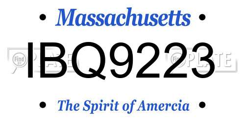 IBQ9223 Massachusetts License Plate
