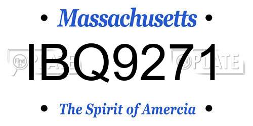 IBQ9271 Massachusetts License Plate