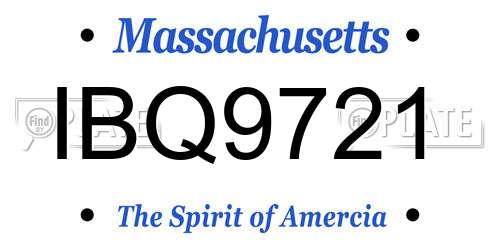 IBQ9721 Massachusetts License Plate