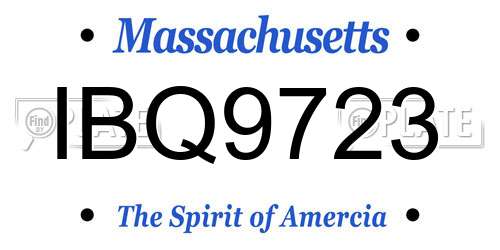 IBQ9723 Massachusetts License Plate