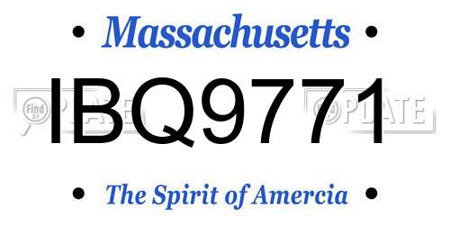 IBQ9771 Massachusetts License Plate