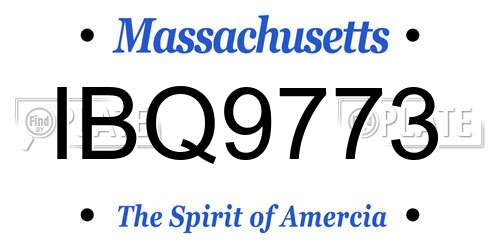 IBQ9773 Massachusetts License Plate