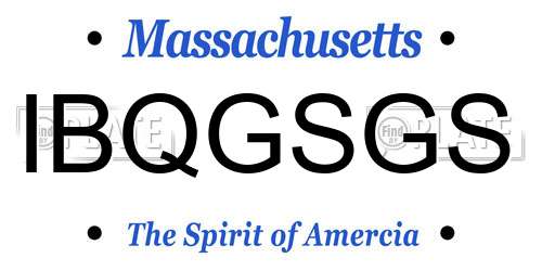 IBQGSGS Massachusetts License Plate