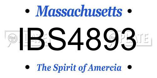 IBS4893 Massachusetts License Plate