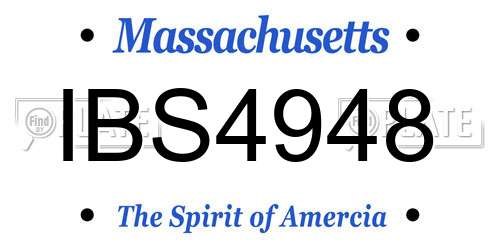 IBS4948 Massachusetts License Plate