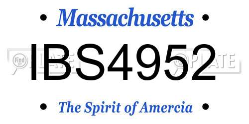 IBS4952 Massachusetts License Plate