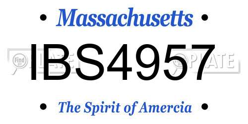 IBS4957 Massachusetts License Plate