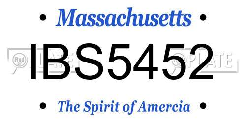 IBS5452 Massachusetts License Plate