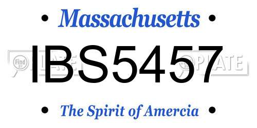 IBS5457 Massachusetts License Plate