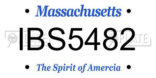 IBS5482 Massachusetts License Plate