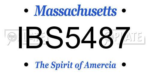 IBS5487 Massachusetts License Plate