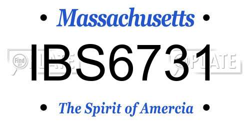 IBS6731 Massachusetts License Plate
