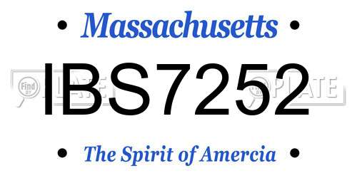 IBS7252 Massachusetts License Plate