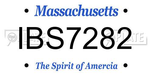 IBS7282 Massachusetts License Plate