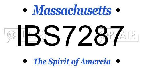 IBS7287 Massachusetts License Plate