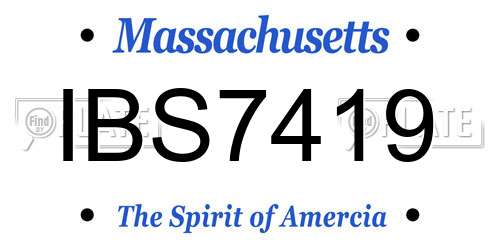 IBS7419 Massachusetts License Plate