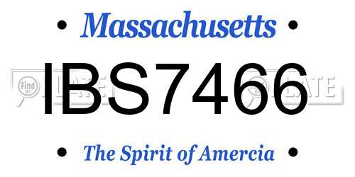 IBS7466 Massachusetts License Plate