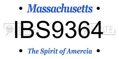 IBS9364 Massachusetts License Plate