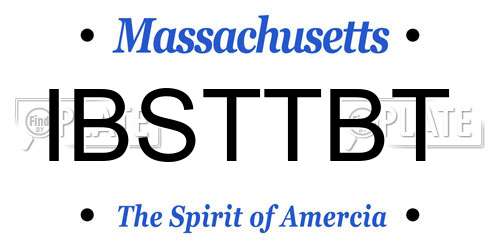 IBSTTBT Massachusetts License Plate