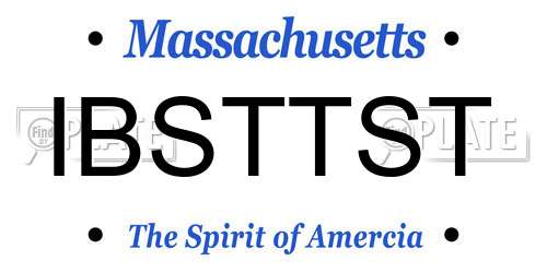 IBSTTST Massachusetts License Plate