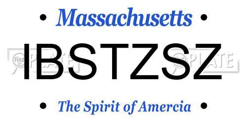 IBSTZSZ Massachusetts License Plate