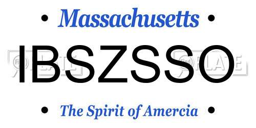 IBSZSSO Massachusetts License Plate