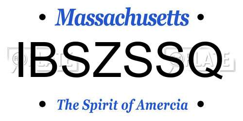 IBSZSSQ Massachusetts License Plate