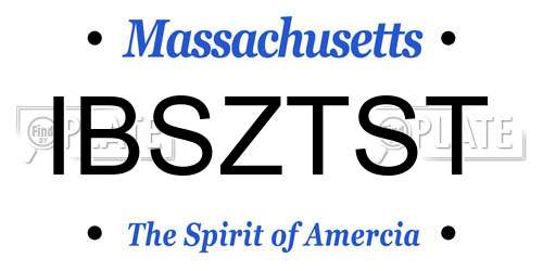 IBSZTST Massachusetts License Plate