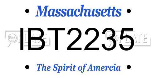 IBT2235 Massachusetts License Plate