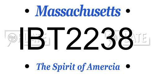 IBT2238 Massachusetts License Plate