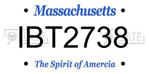 IBT2738 Massachusetts License Plate
