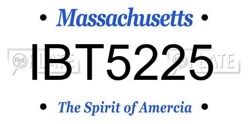 IBT5225 Massachusetts License Plate