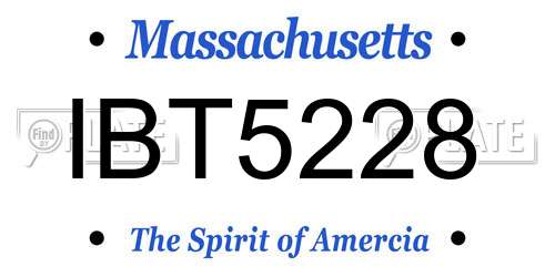 IBT5228 Massachusetts License Plate