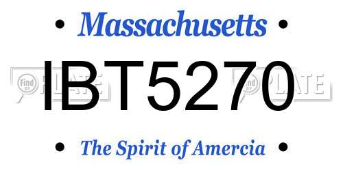 IBT5270 Massachusetts License Plate