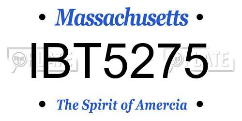 IBT5275 Massachusetts License Plate
