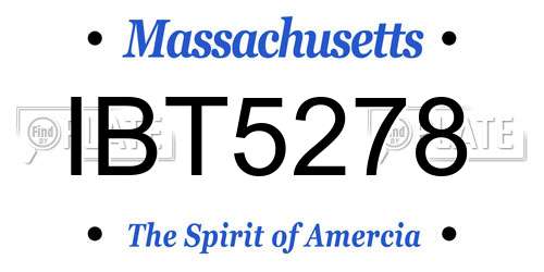 IBT5278 Massachusetts License Plate