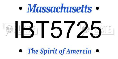 IBT5725 Massachusetts License Plate