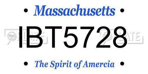 IBT5728 Massachusetts License Plate