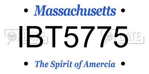 IBT5775 Massachusetts License Plate