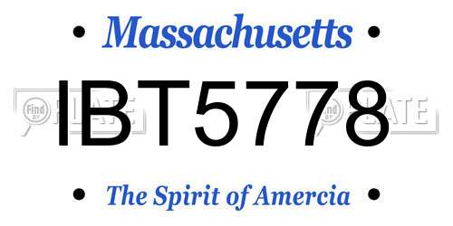 IBT5778 Massachusetts License Plate