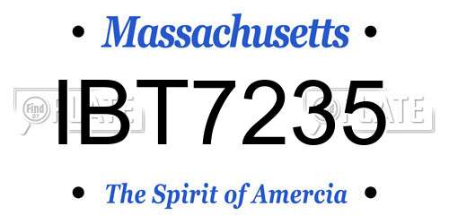 IBT7235 Massachusetts License Plate