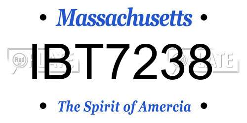 IBT7238 Massachusetts License Plate