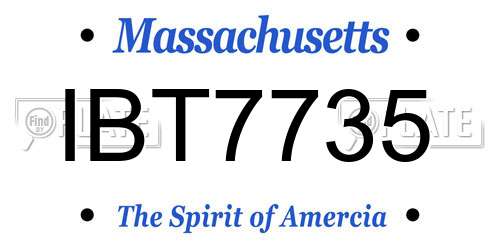IBT7735 Massachusetts License Plate