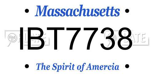 IBT7738 Massachusetts License Plate