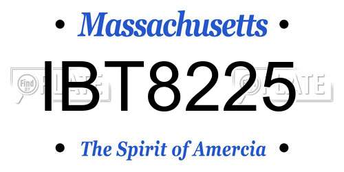 IBT8225 Massachusetts License Plate