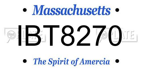 IBT8270 Massachusetts License Plate