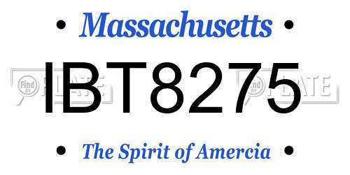 IBT8275 Massachusetts License Plate