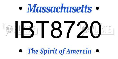 IBT8720 Massachusetts License Plate