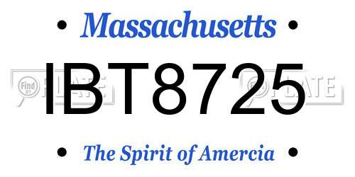 IBT8725 Massachusetts License Plate