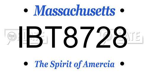 IBT8728 Massachusetts License Plate